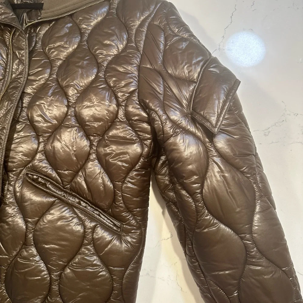 Dion Lee Quilted Ripstop Oversized Flight Jacket Green - Picture 3 of 5